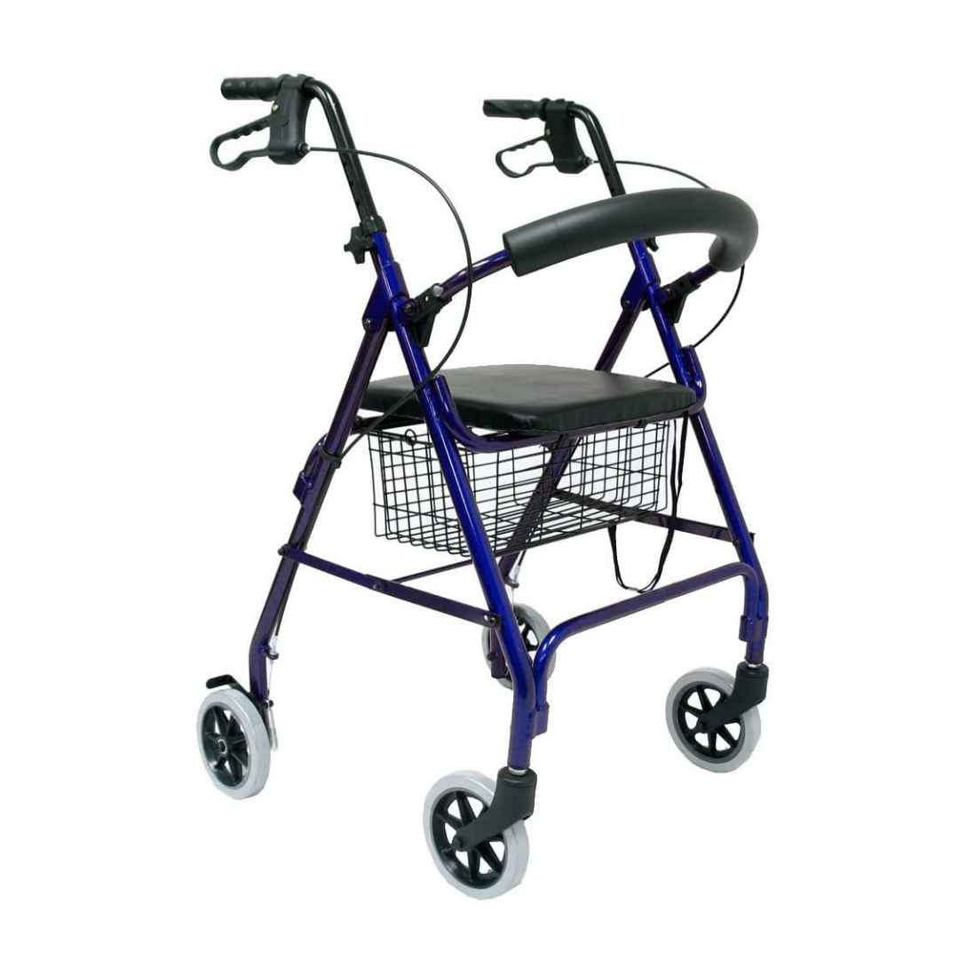 Karman Healthcare Aluminum Rollator with Standard Seat Height & 6" Casters - Senior.com Rollators