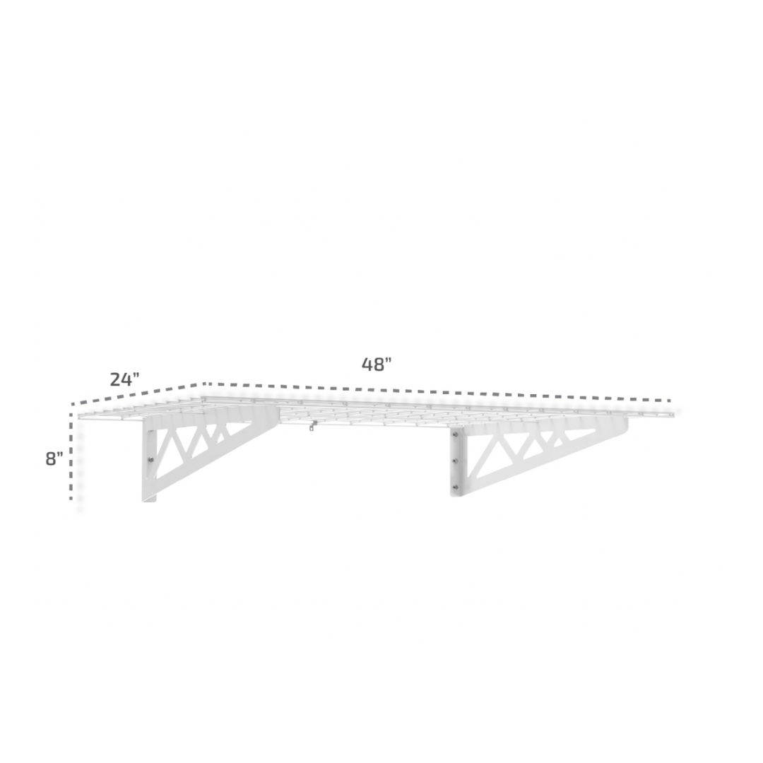 MonsterRax 24″ x 48″ Wall Shelves - Two Pack with Hooks - 500 lb Cap - Senior.com Wall Racks