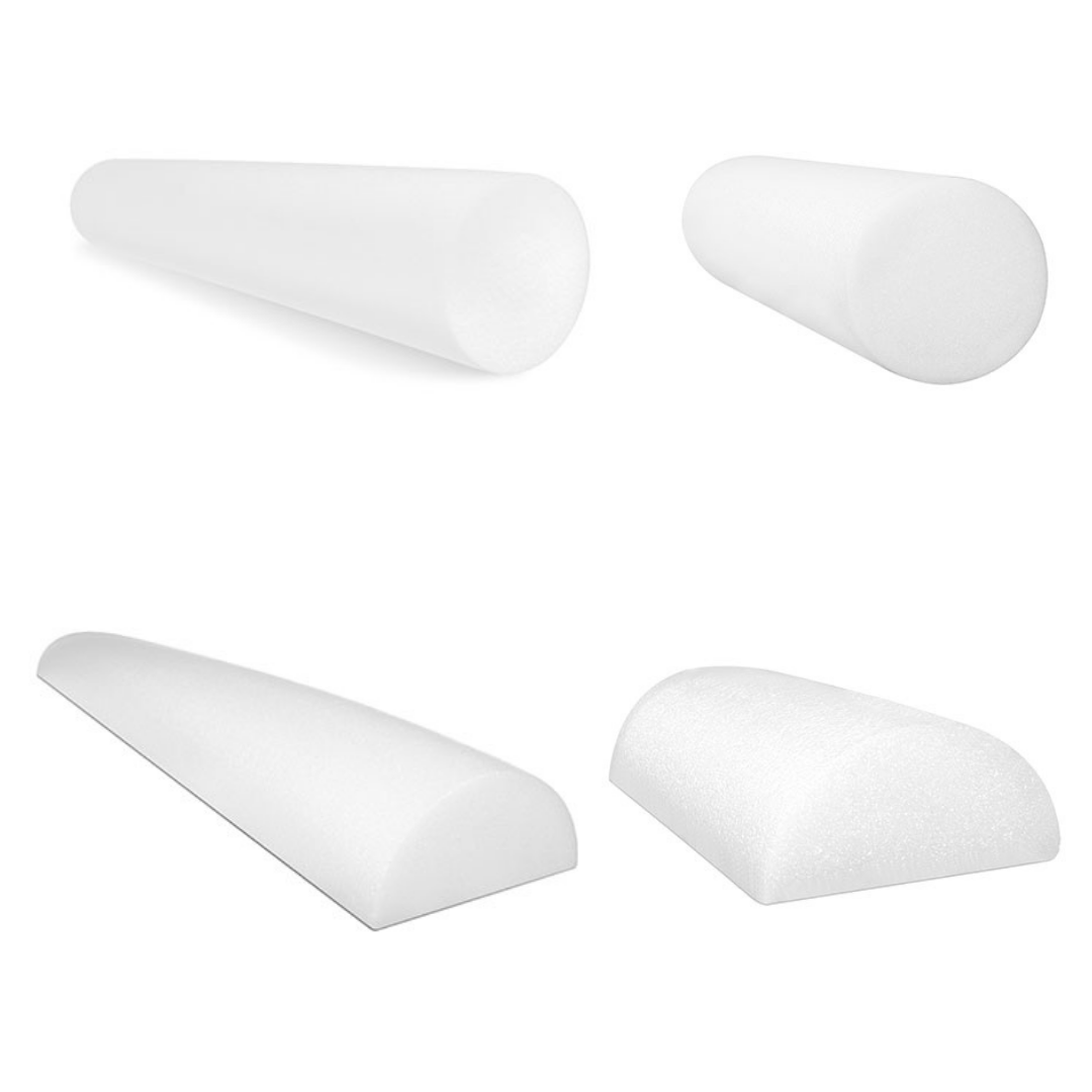 CanDo® Foam Roller - White PE foam - 4 x 36 inch - Round