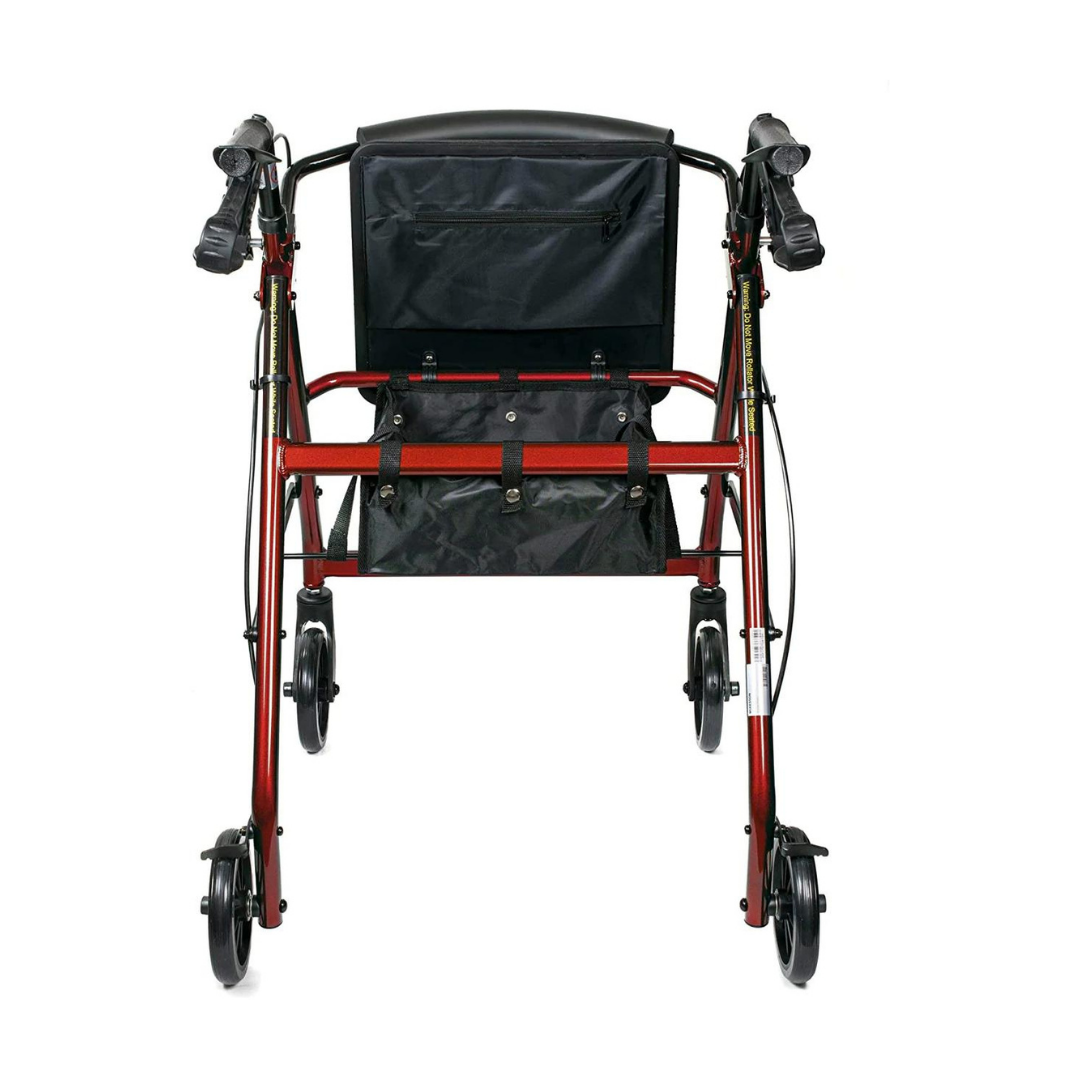 McKesson Lightweight Aluminum Folding Rollator with Padded Seat - Open Box - Senior.com Rollators