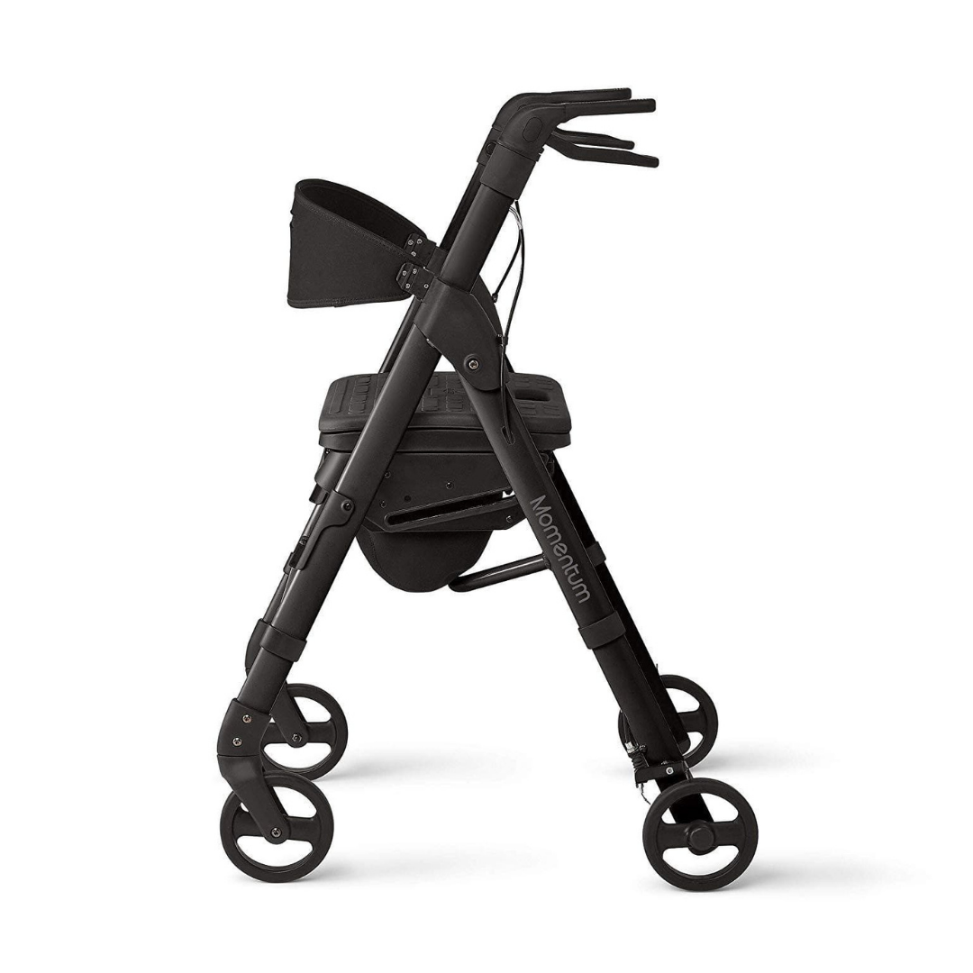 Medline Momentum Rollator Folding Walker with Seat Cushion & 6 Inch Wheels - Senior.com Rollators