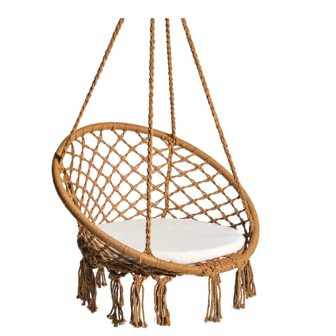 Macrame swing with stand hot sale