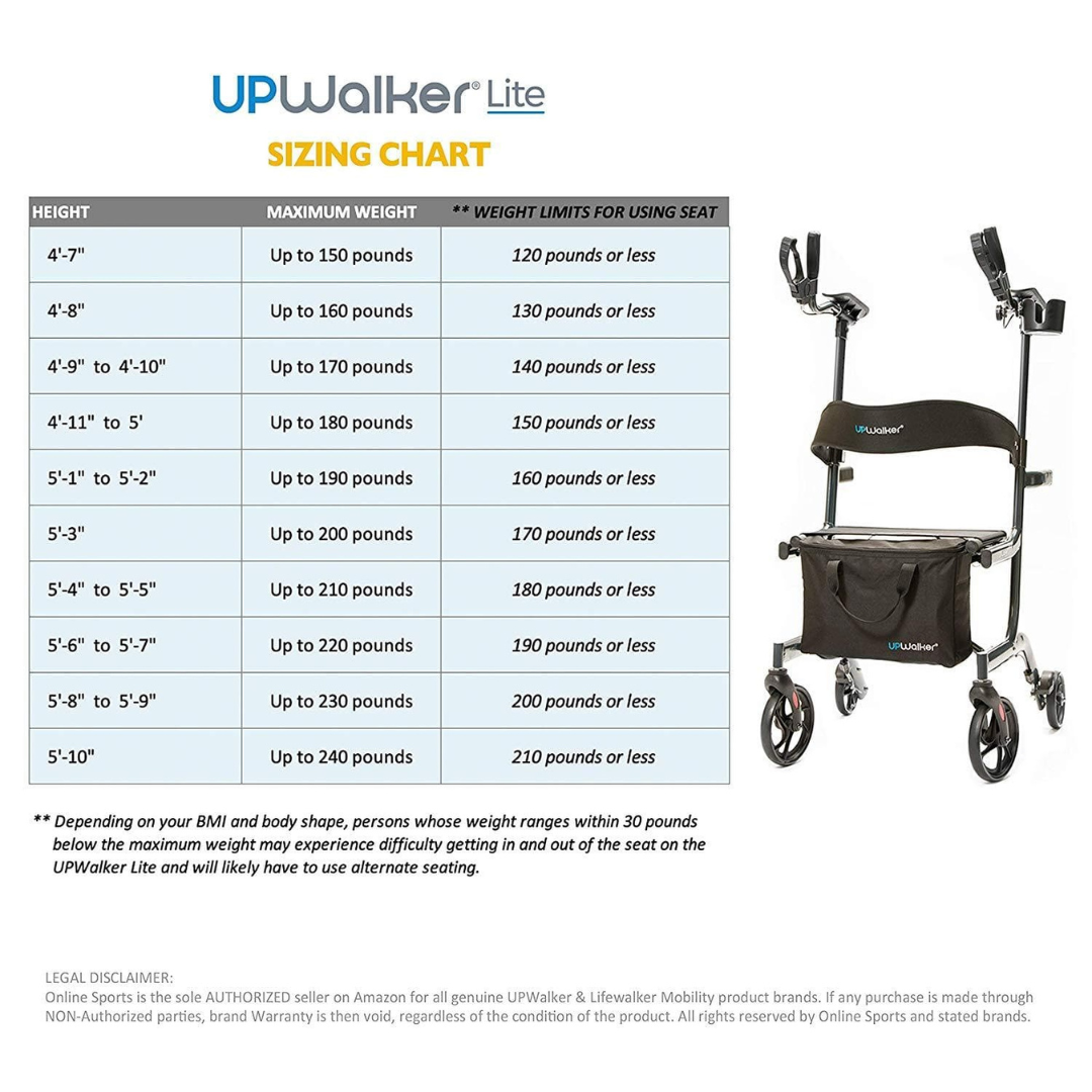 LifeWalker UpWalker Lite Folding Rolling Upright Walker - Weighs Only 15.5 lbs - Senior.com Rollators