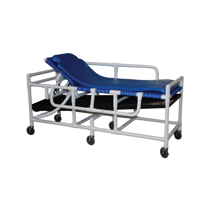 MJM International Bariatric Shower Gurney - 5 Position Elevating Headrest & Foam Pad - Senior.com Shower Gurney