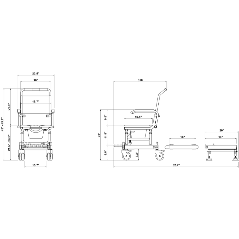 ShowerBuddy Shower Transfer System with 360 Degree Swivel Seat - Senior.com Transfer Equipment