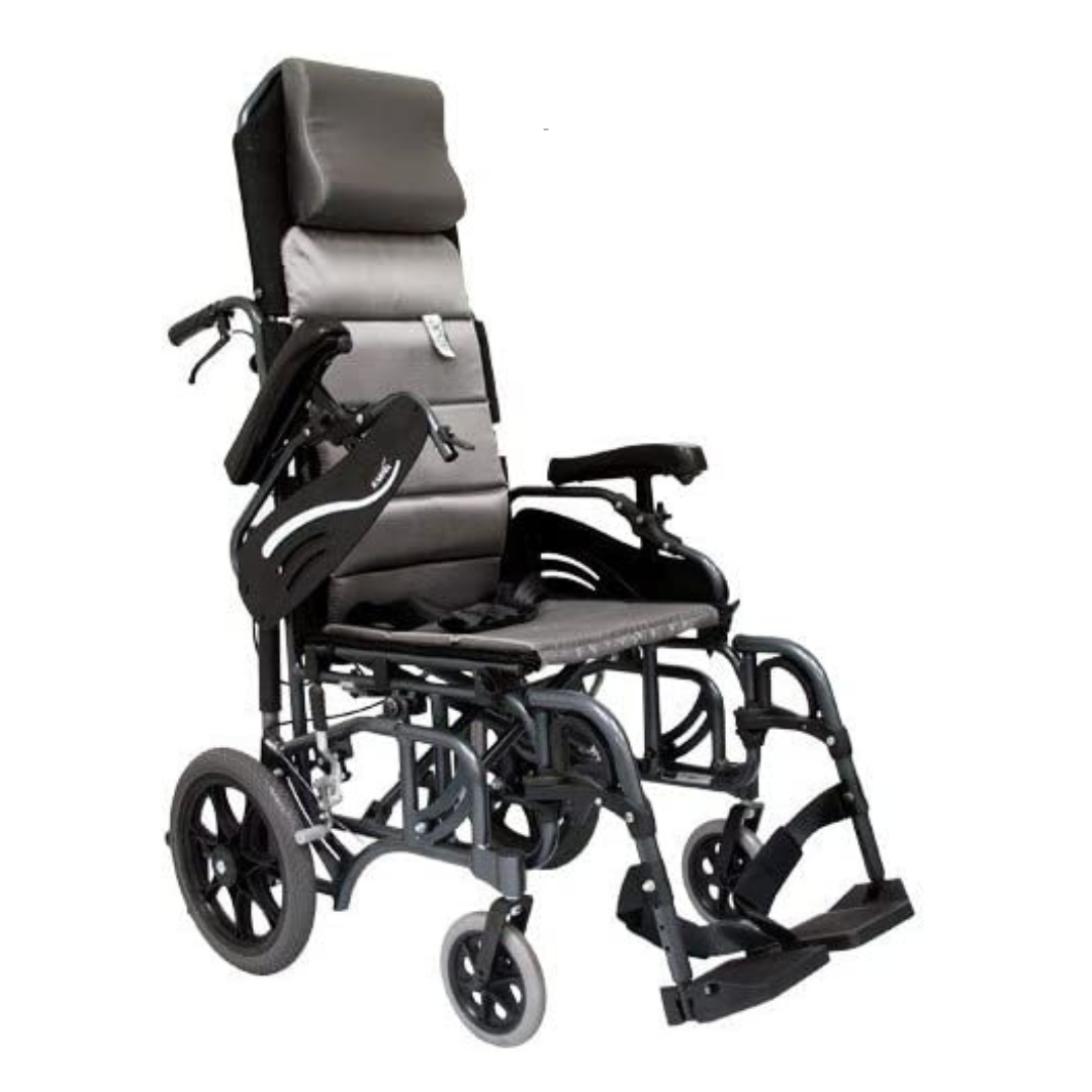 Karman Lightweight Tilt-in-Space VIP-515 Reclining Transport Wheelchair - Open Box - Senior.com Transport Chairs