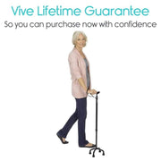 Vive Health Extreme Lightweight Carbon Fiber Quad Cane - Height Adjustable - Senior.com Quad Canes