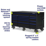 Montezuma 72 X 30 Inch Tool Box & Rolling Tool Cabinet With Multiple Power Outlets - Senior.com Tool Cabinets