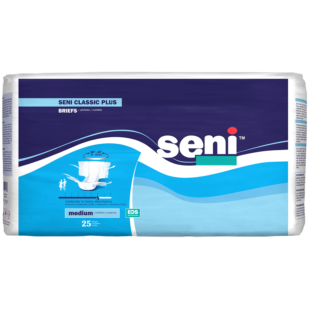 Seni Classic Plus Unisex Briefs - Heavy Absorbency - Case of 100 - Senior.com Briefs