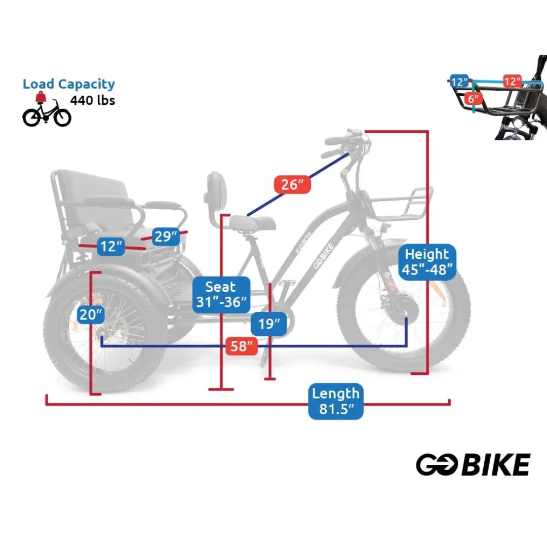 ComfyGo FORTE Electric Off-Road Tricycle With 2-Person Rear Seat - Senior.com Electric Bikes