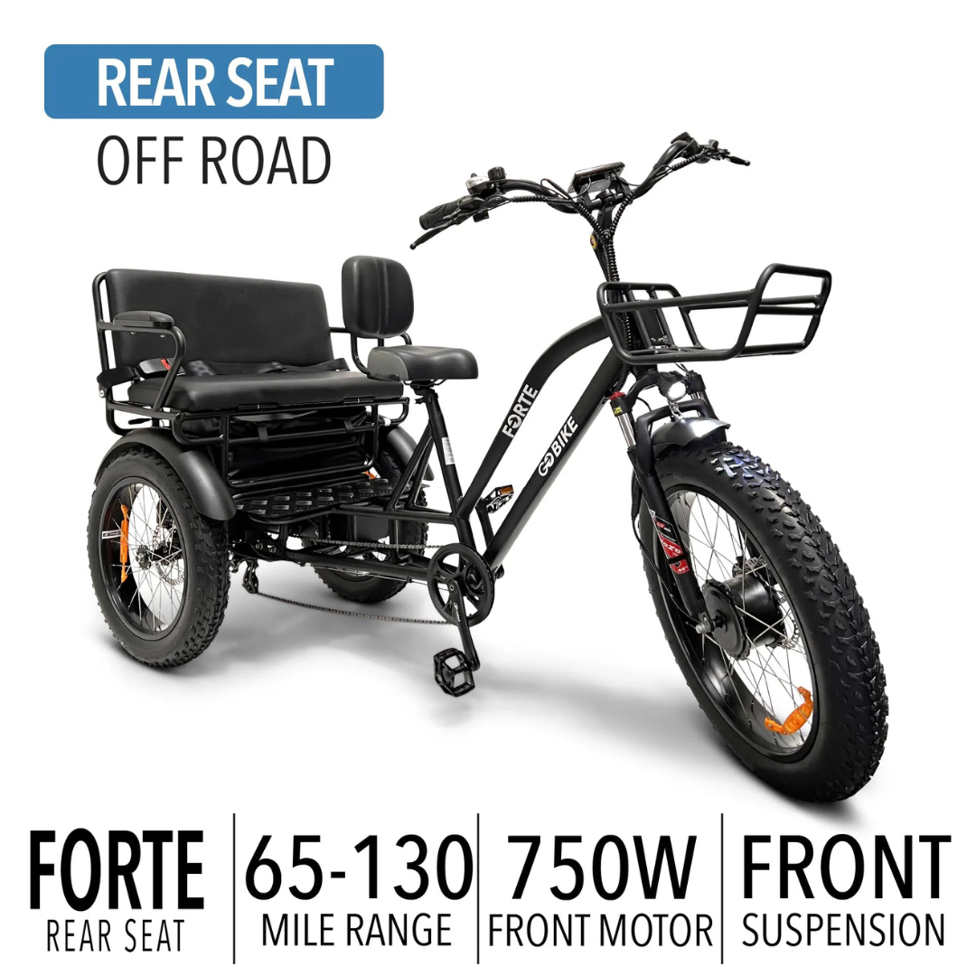 ComfyGo FORTE Electric Off-Road Tricycle With 2-Person Rear Seat - Senior.com Electric Bikes