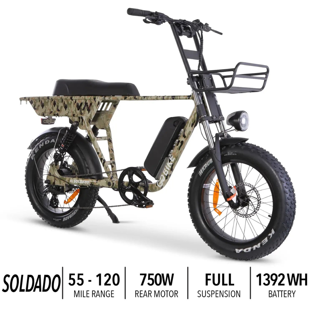 ComfyGo SOLDADO Lightweight 750W Dual-Passenger Electric Bike - Senior.com Electric Bikes