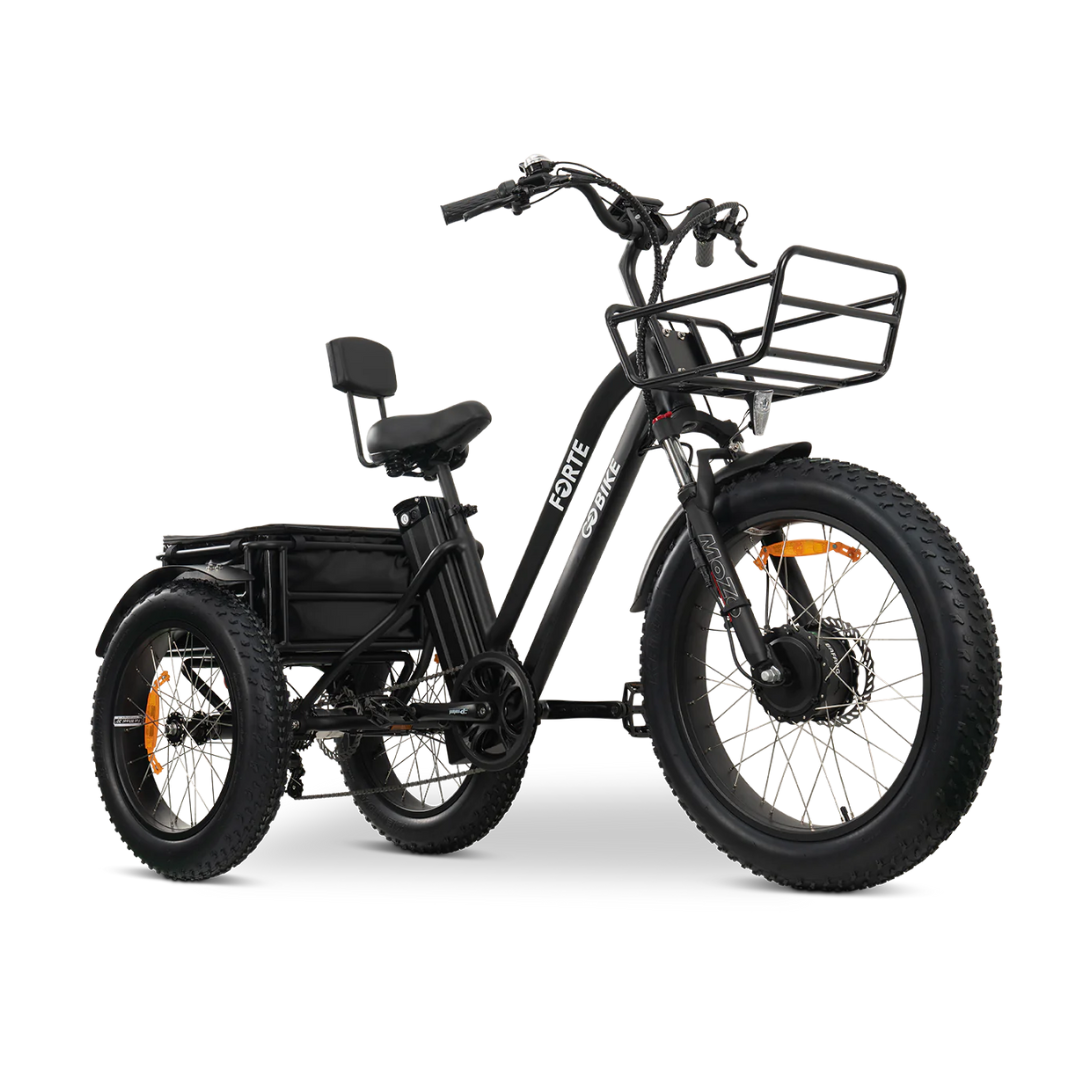 ComfyGo FORTE Electric Tricycle with Front Basket and Rear Storage - Senior.com Electric Bikes