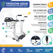 Freedom Aqua Electric Transfer Patient Lift - Waterproof Home Patient Transfer Chair - Senior.com Patient Lifts