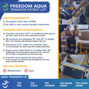 Freedom Aqua Electric Transfer Patient Lift - Waterproof Home Patient Transfer Chair - Senior.com Patient Lifts