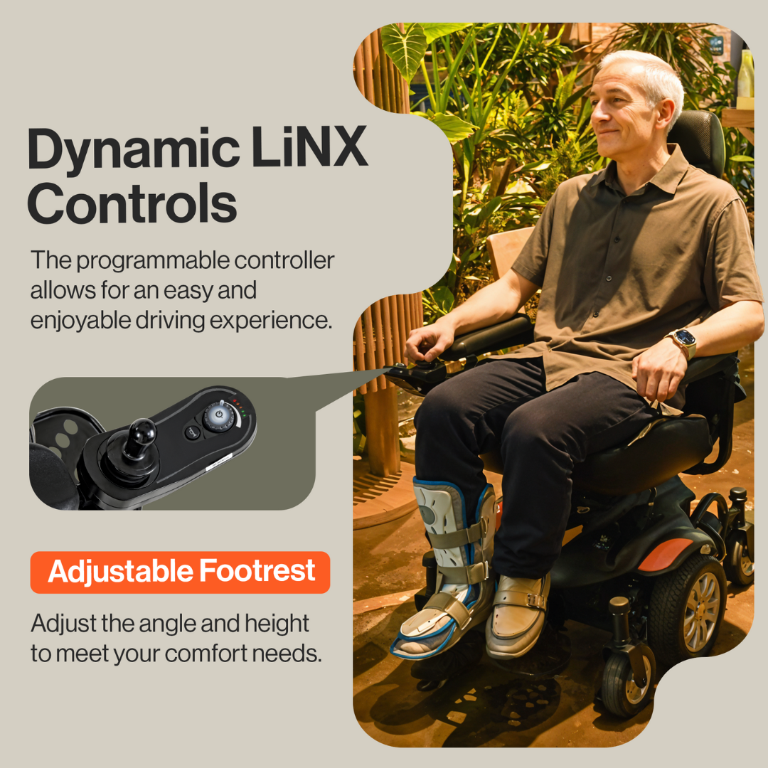 SuperHandy GoRide CRX Power Wheelchair with Reclining Backrest - Senior.com Power Chairs