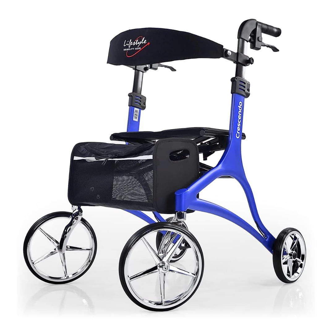 Lifestyle Mobility Aids Crescendo Euro-Style Rollator with XL Wheels - Senior.com Rollators