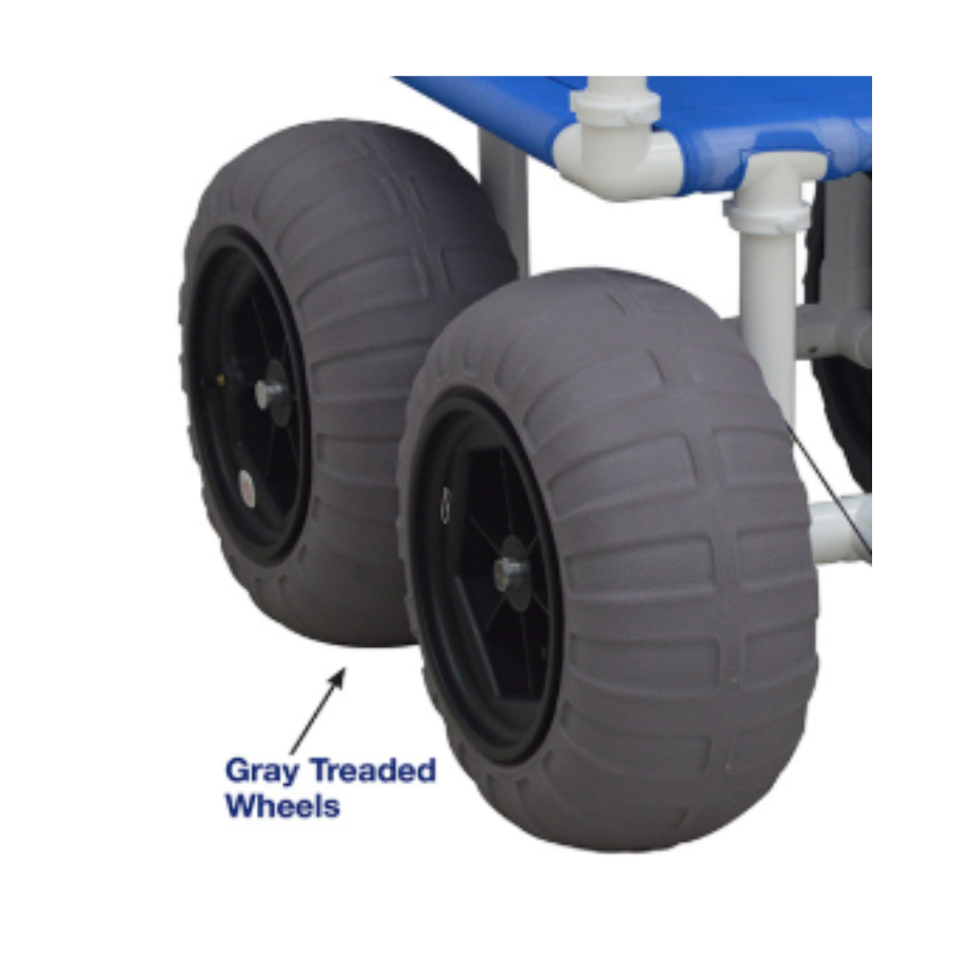 MJM Replacement Wheels for E720 Beach Transport Chair - 16” Grey (set of 2) - Senior.com Replacement Wheels