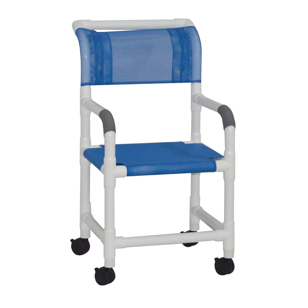 MJM International 118-3TW-SL Standard Shower Chair with Sling Seat - Senior.com PVC Shower Chairs