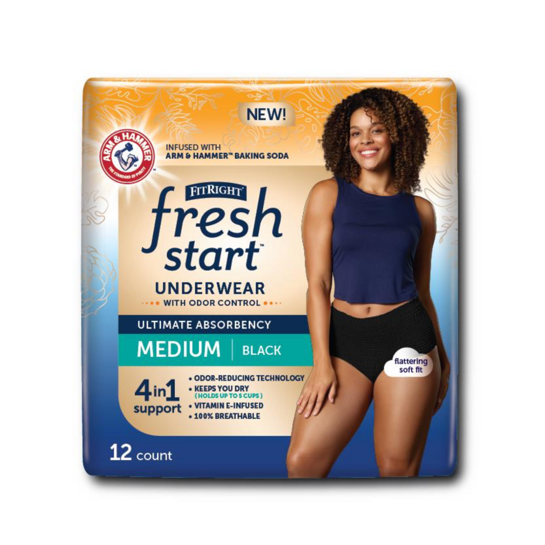 Medline FitRight Fresh Start Incontinence Underwear for Women with ARM & HAMMER Baking Soda - Senior.com Incontinence