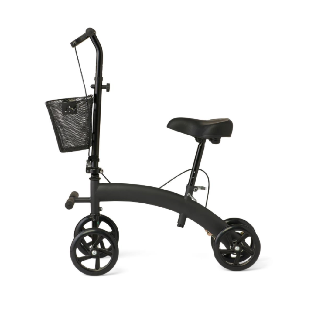 Medline Manual Seated Folding Scooter Knee Walker - Adjustable Height - Senior.com Knee Walkers