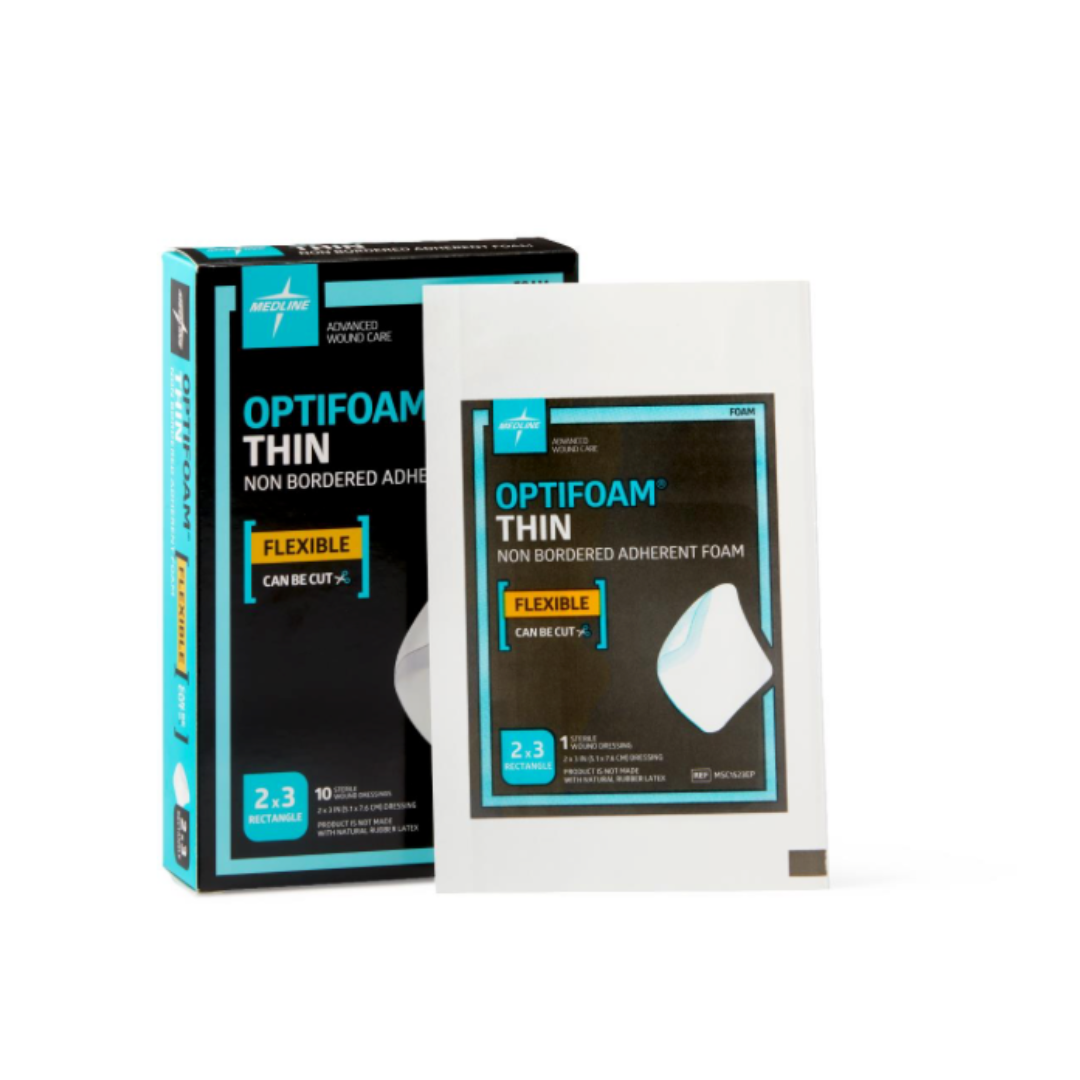 Medline Optifoam Thin Adhesive Foam Dressings - Senior.com Foam Dressings