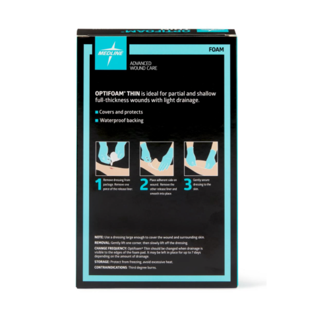 Medline Optifoam Thin Adhesive Foam Dressings - Senior.com Foam Dressings