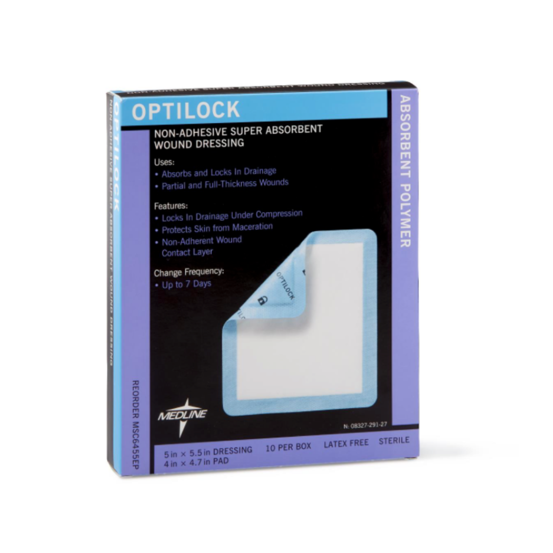 Medline OptiLock Nonadhesive Super Absorbent Wound Dressings - Senior.com Dressings