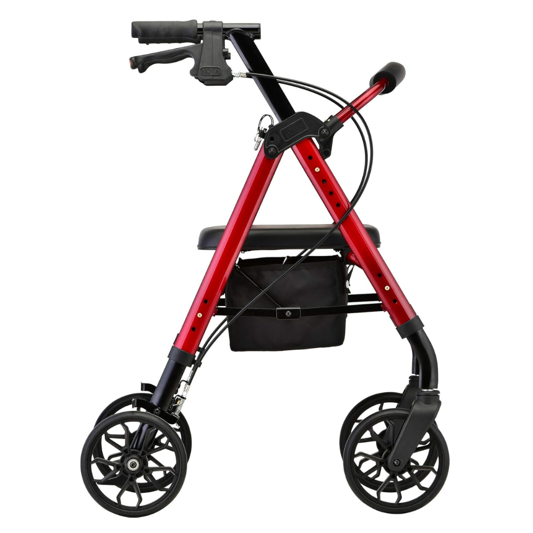 Nova Medical Star 8 Lightweight Rollators with Quick-Fit Push-Button Adjustable Height - Senior.com Rollators