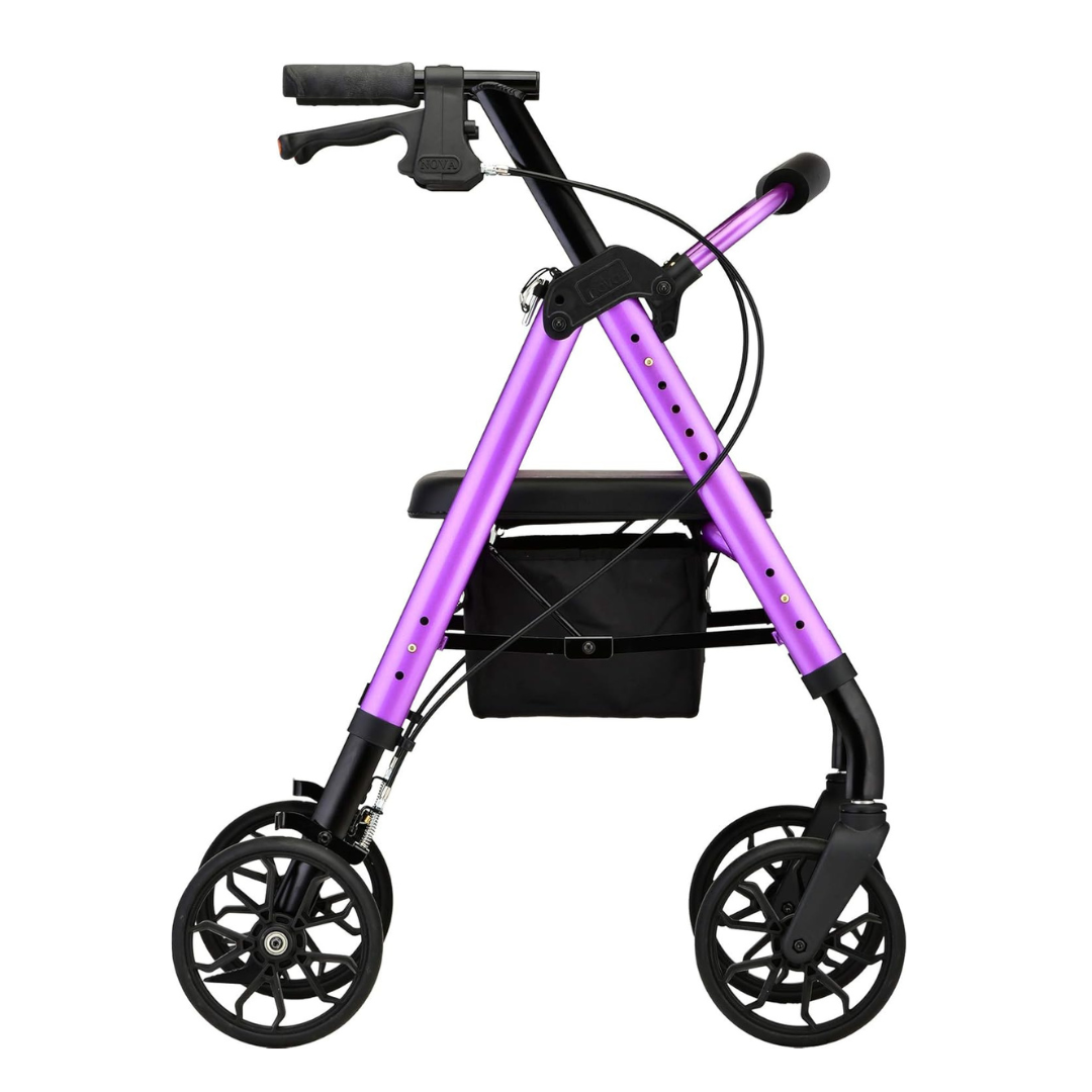 Nova Medical Star 8 Lightweight Rollators with Quick-Fit Push-Button Adjustable Height - Senior.com Rollators