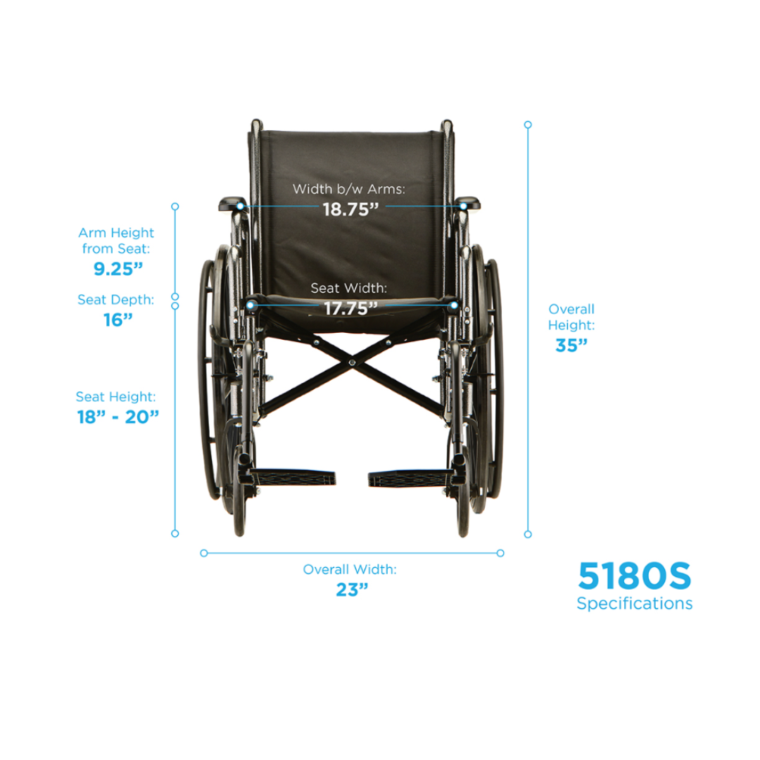 Nova Medical Steel Wheelchair w/ Detachable Desk Arms - Senior.com Wheelchairs