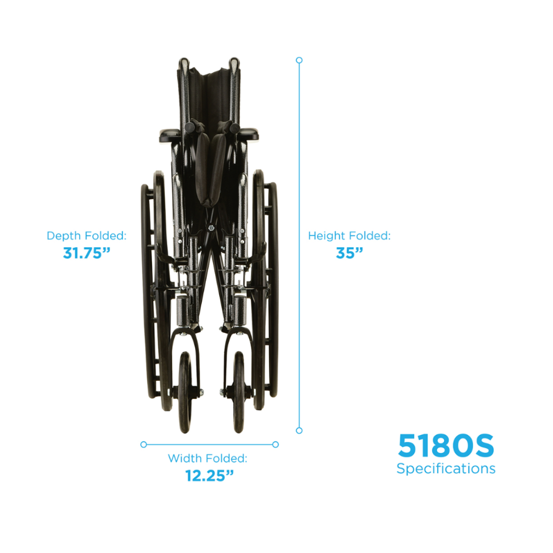 Nova Medical Steel Wheelchair w/ Detachable Desk Arms - Senior.com Wheelchairs
