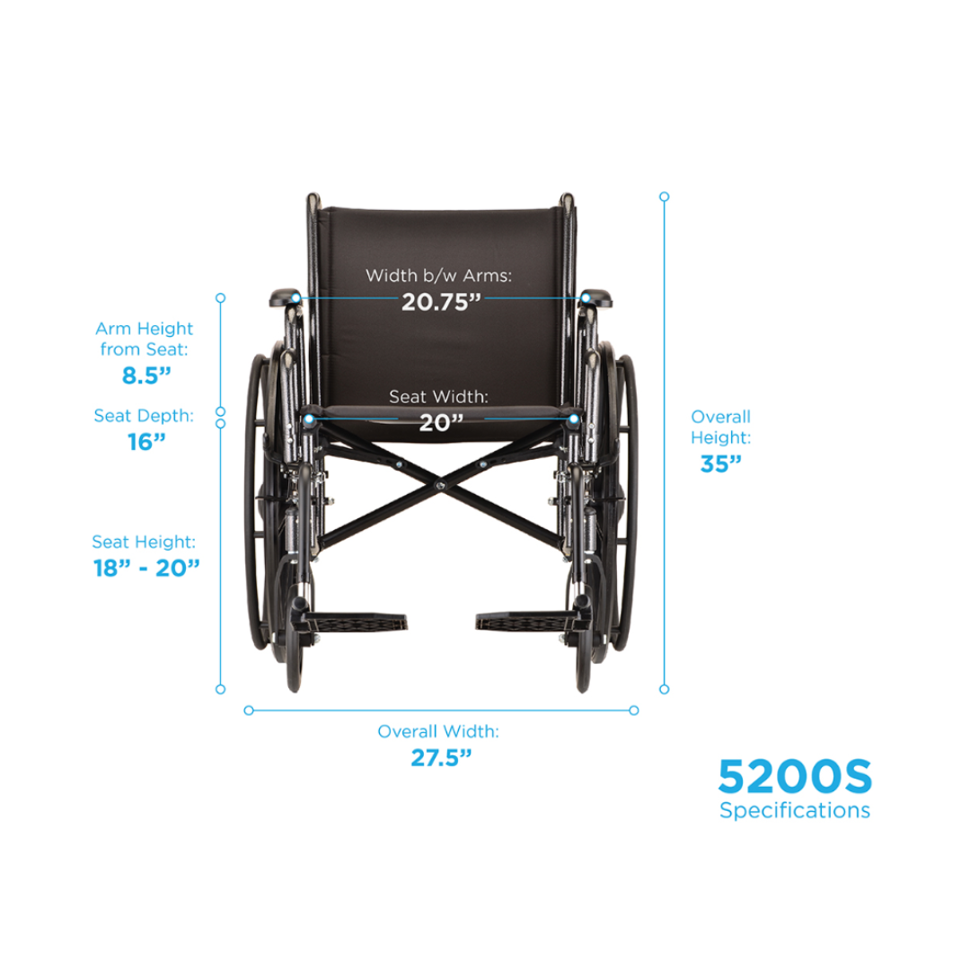 Nova Medical Steel Wheelchair w/ Detachable Desk Arms - Senior.com Wheelchairs