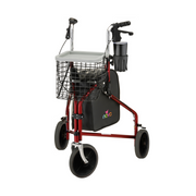 Nova Medical Traveler 3 Wheel Rollator Walker - 8” Wheels, Includes Bag, Basket and Tray - Senior.com Rollators