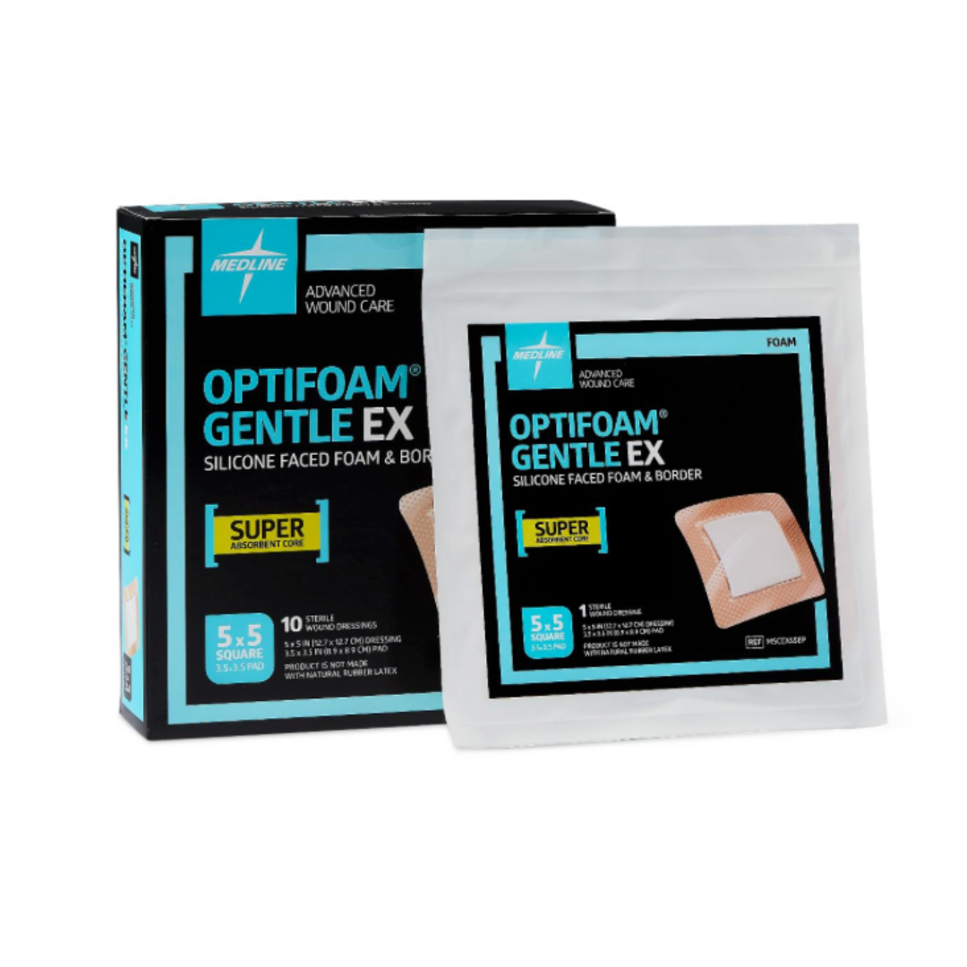 Medline Optifoam Gentle EX Silicone-Faced Foam Dressings - Senior.com Dressings