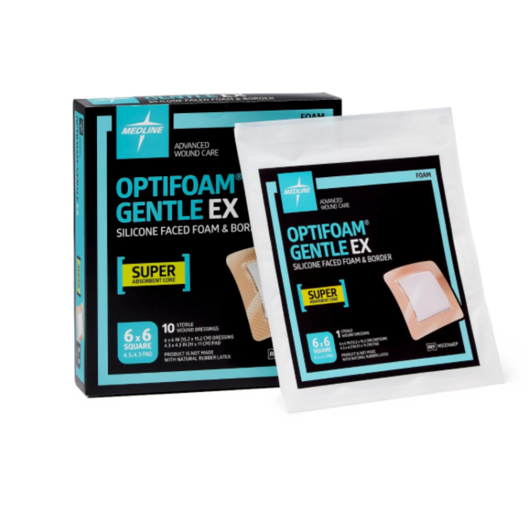 Medline Optifoam Gentle EX Silicone-Faced Foam Dressings - Senior.com Dressings