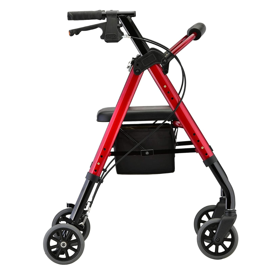 Nova Medical Star 6 Rollator Rolling Walker with Extra Wide Backrest - Senior.com Rollators