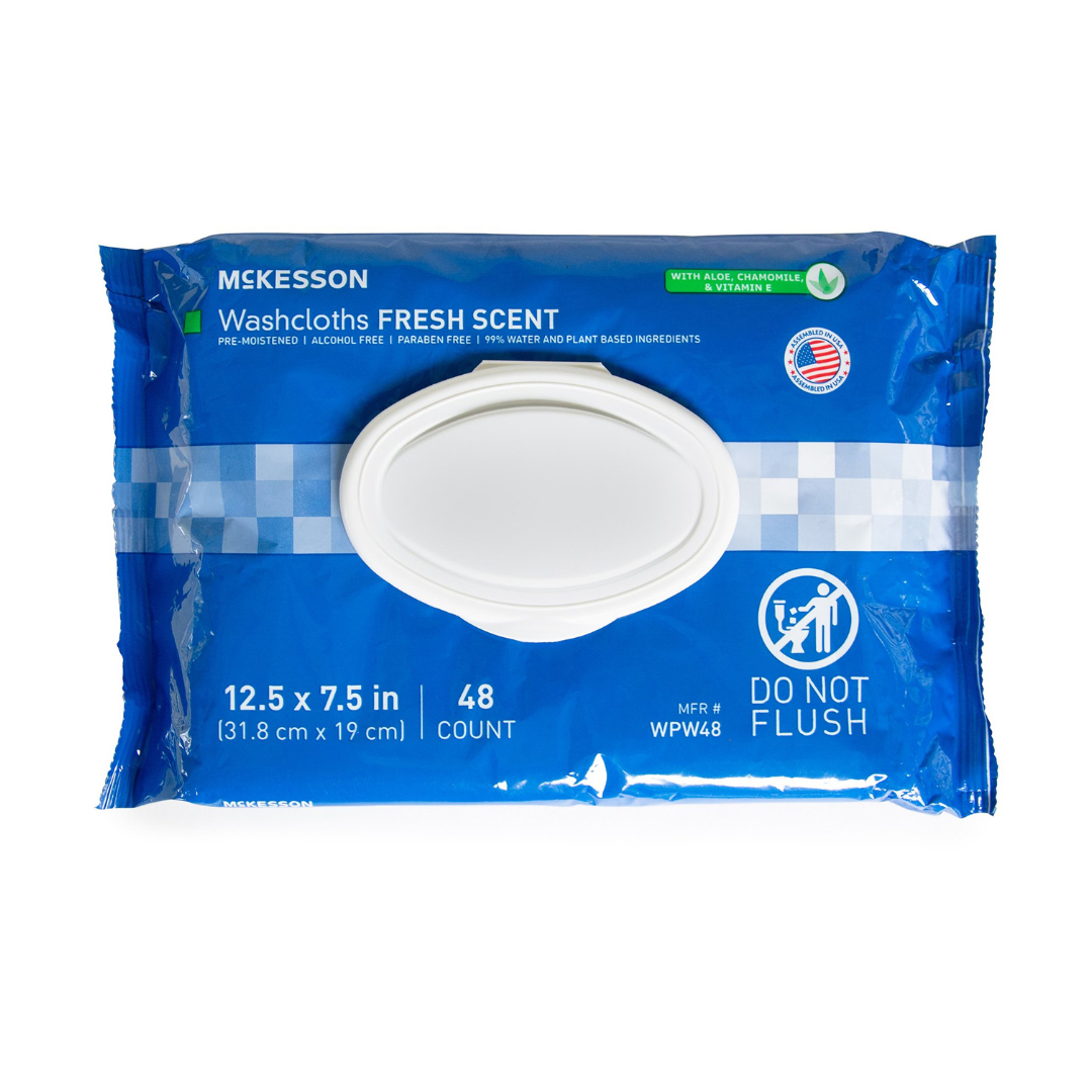 Mckesson StayDry Disposable Washcloths with Aloe - Senior.com Cleansing Wipes