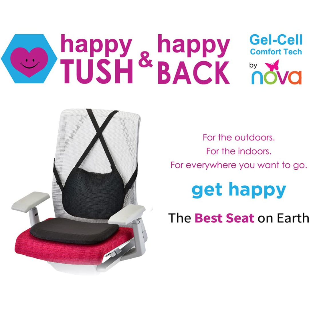 Nova Medical Happy Back Lumbar Cushion with Gel-Cell Double Layer - Senior.com Back & Lumbar Support Cushions