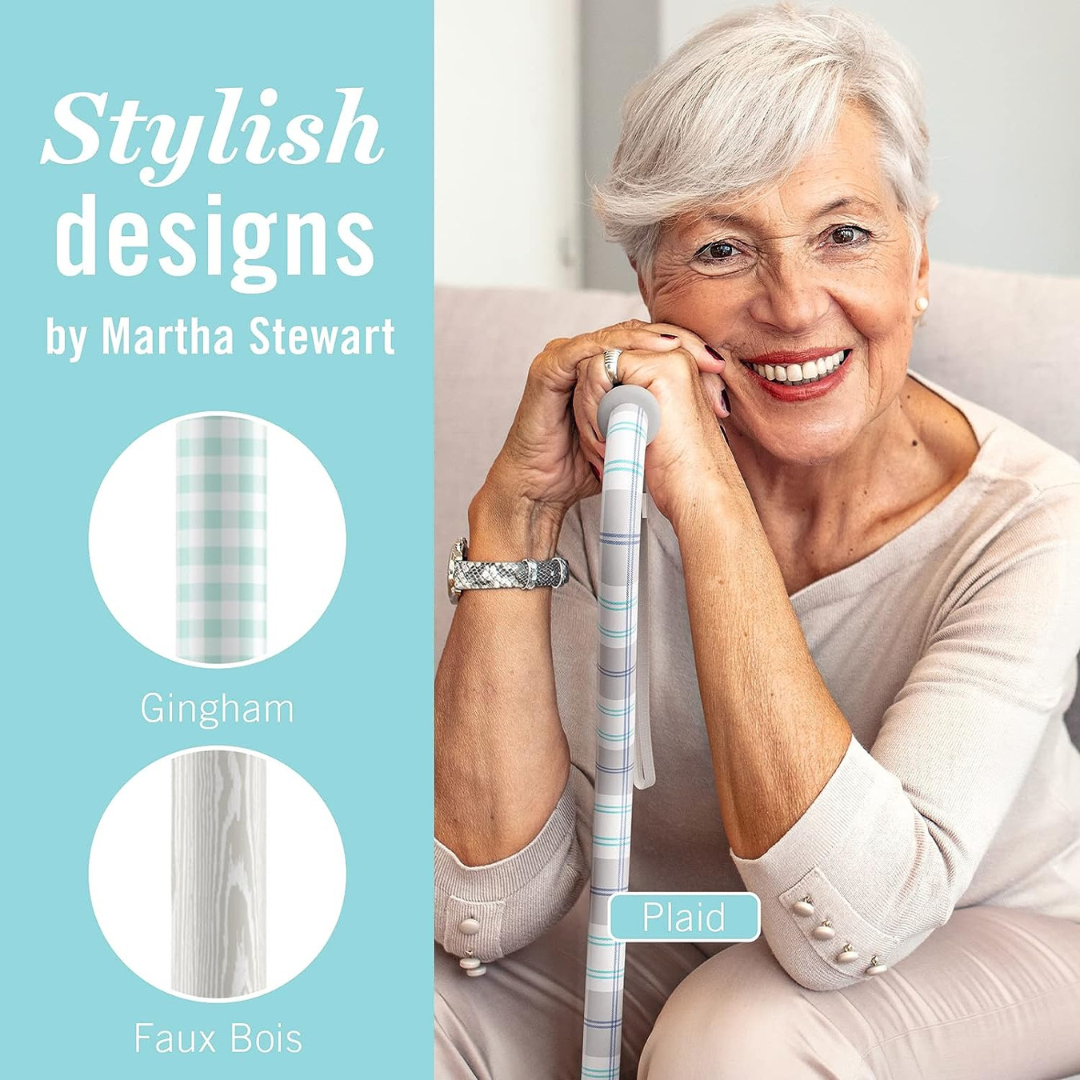 Martha Stewart Designer Adjustable Offset Walking Cane - Senior.com Canes