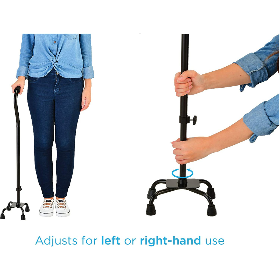 Nova Medical Lightweight Height Adjustable Quad Canes with Soft Grip Handle - Senior.com Quad Canes