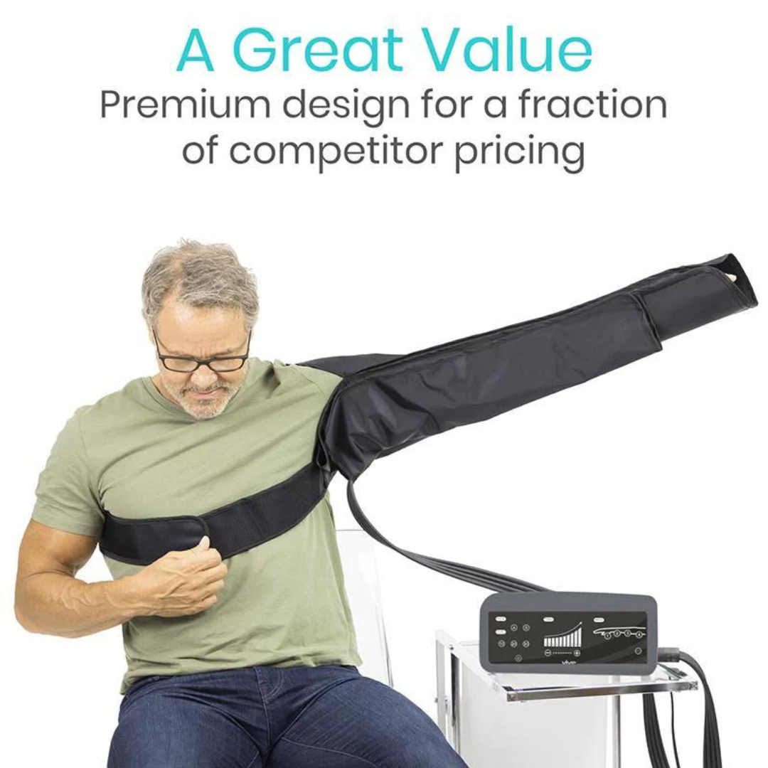 Vive Health Arm Compression Pump - Helps With Swelling & Pain Relief - Senior.com Compression Systems