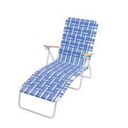 Shelterlogic Folding Web Lounge Chair - Blue & White - Senior.com Beach Chairs