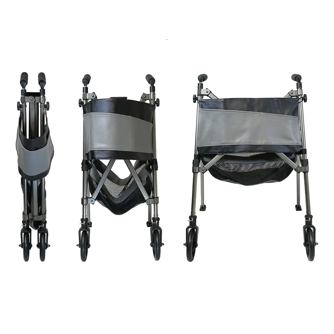 Signature Life Folding Elite Travel Rolling Walker with 2 Wheels - Weighs Only 8 lbs - Senior.com walkers