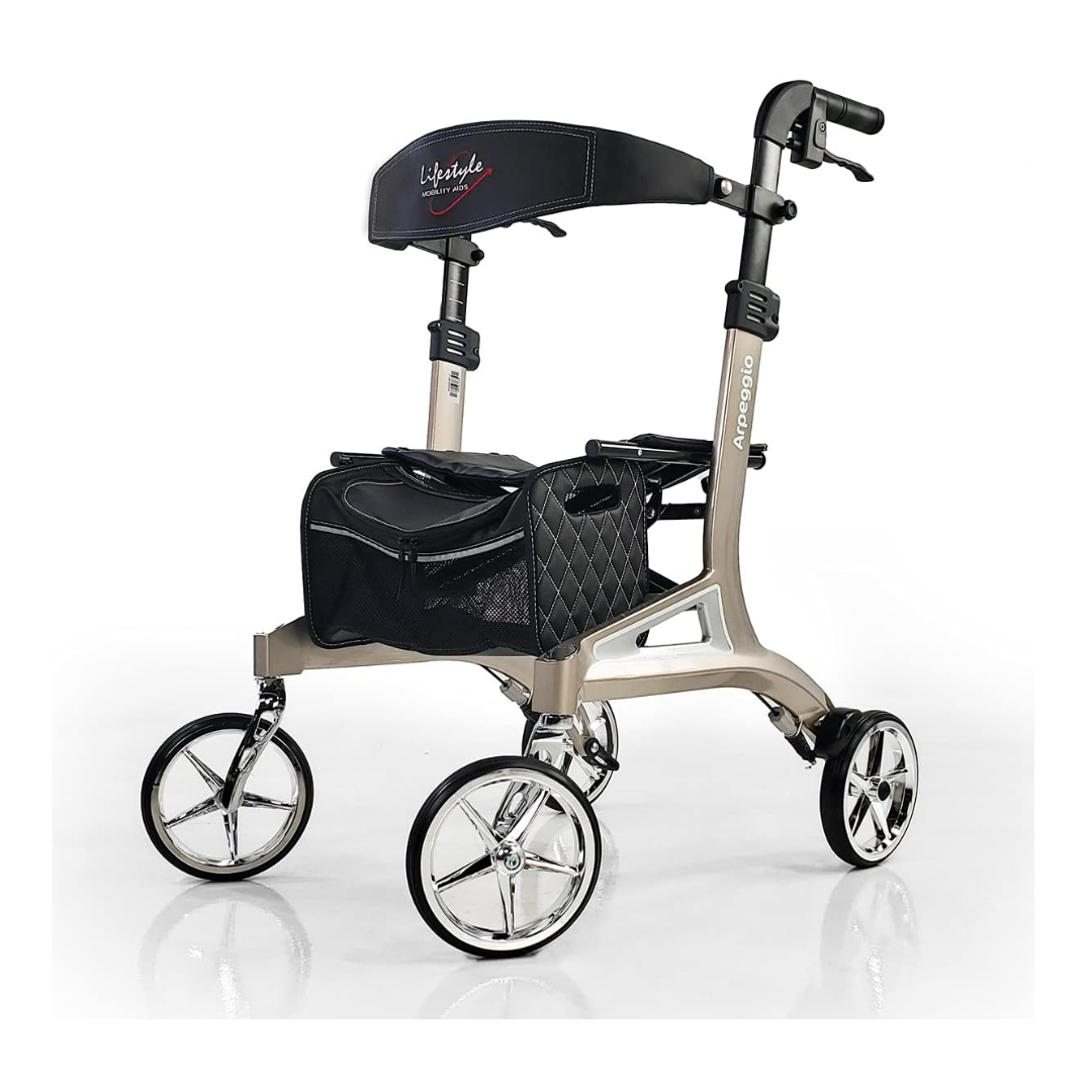Lifestyle Mobility Aids Arpeggio Rollator Rolling Walker - Champagne - Senior.com Rollators