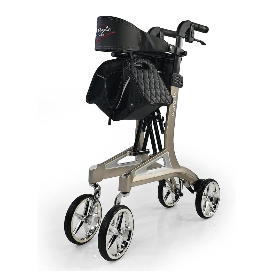 Lifestyle Mobility Aids Arpeggio Rollator Rolling Walker - Champagne - Senior.com Rollators