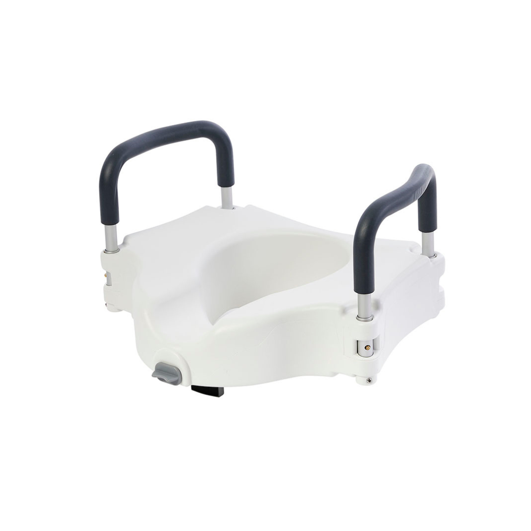 Rhythm Locking Raised Toilet Seat with Removable Arms - 4" Riser - Senior.com Locking Toilet Seats