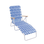 Shelterlogic Folding Web Lounge Chair - Blue & White - Senior.com Beach Chairs