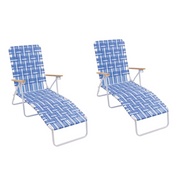 Shelterlogic Folding Web Lounge Chair - Blue & White - Senior.com Beach Chairs