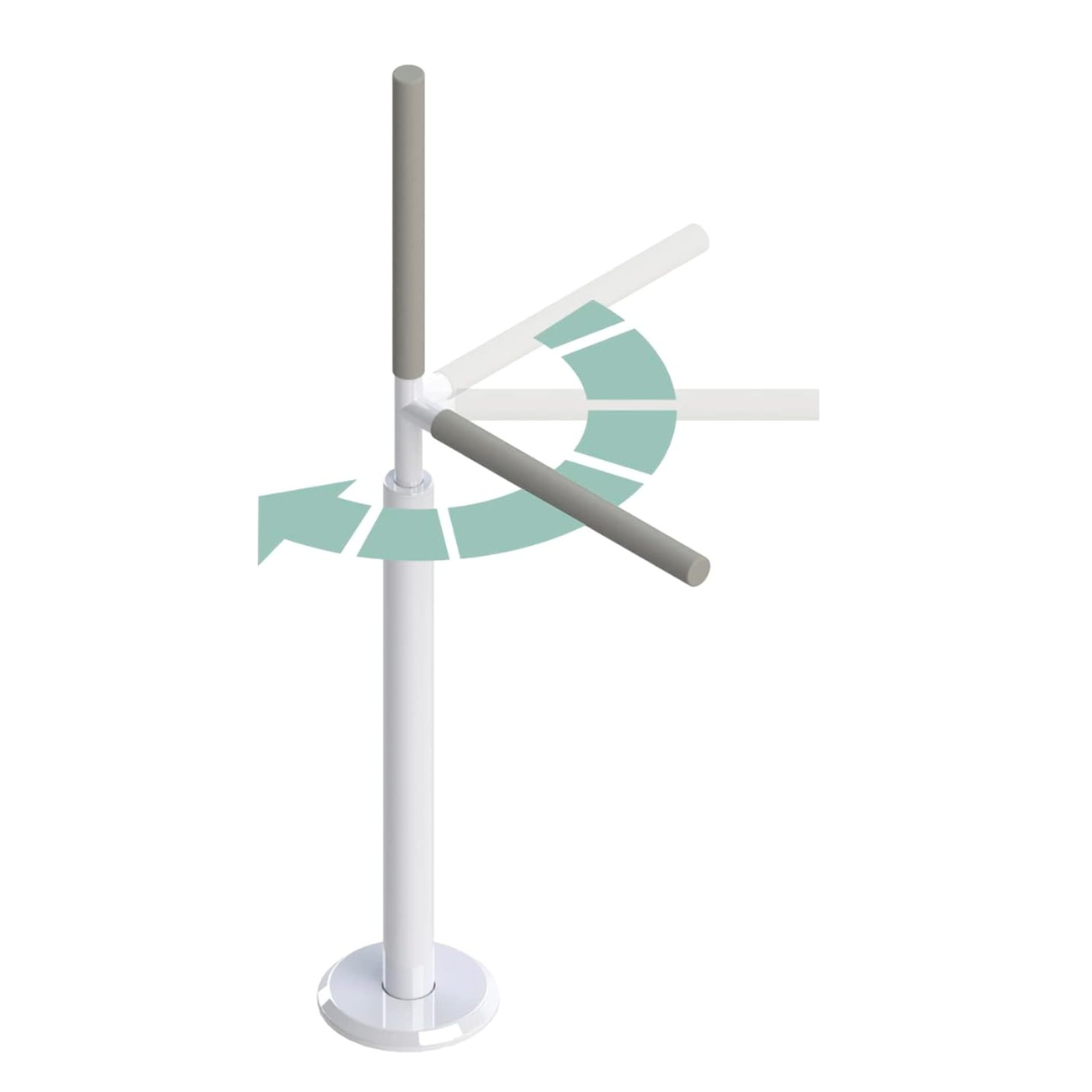 Healthcraft Advantage Rail™ Portable - Vertical Pivoting Support Pole - Senior.com Security poles